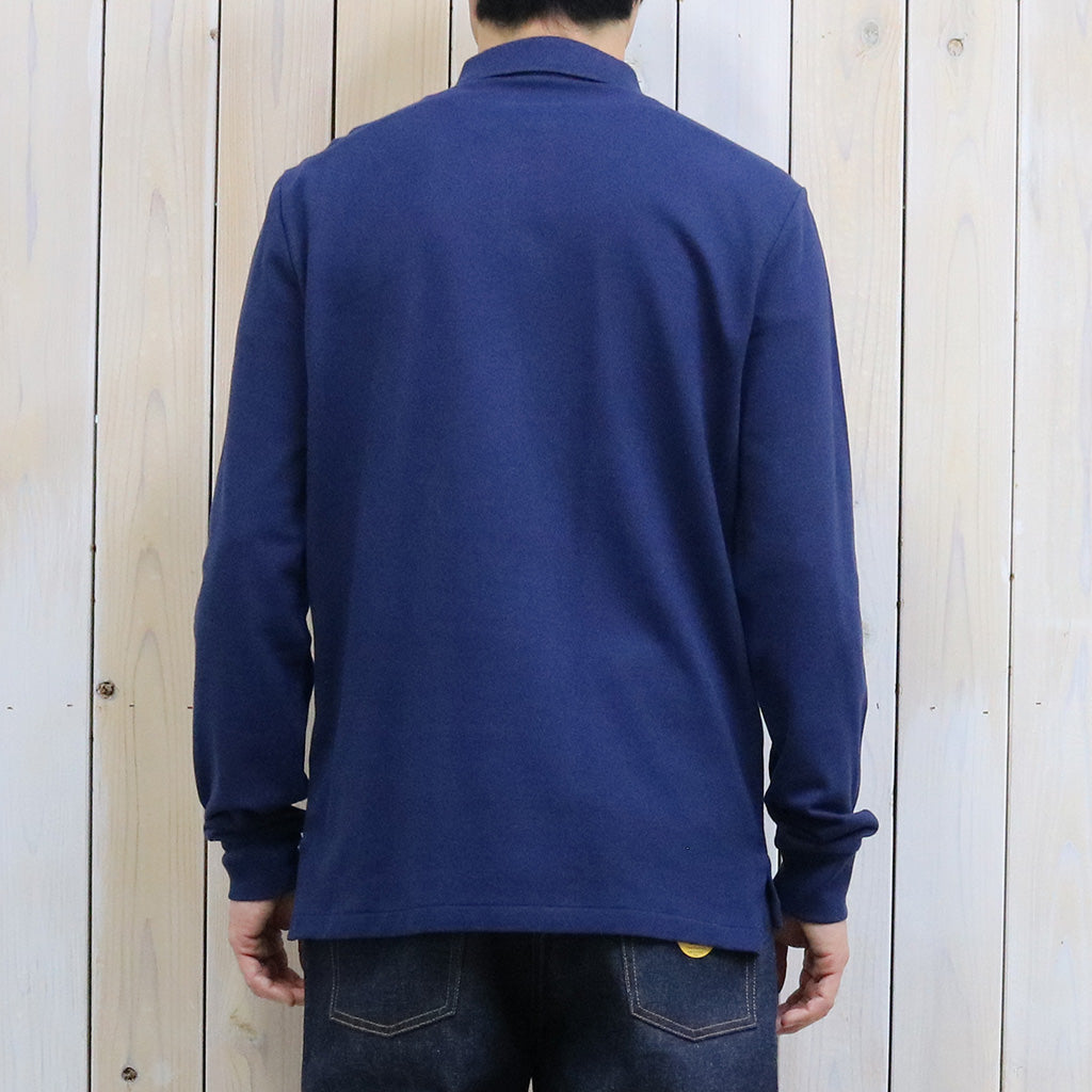 POLO RALPH LAUREN『カスタム スリムフィット メッシュ ロングスリーブ ポロシャツ』(BLUE)