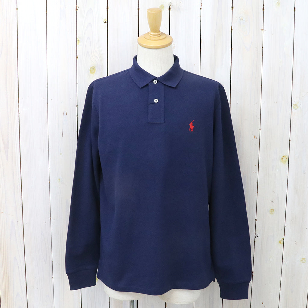 【SALE40%OFF】POLO RALPH LAUREN : カスタム スリムフィット メッシュ ロングスリーブ ポロシャツ (BLUE)