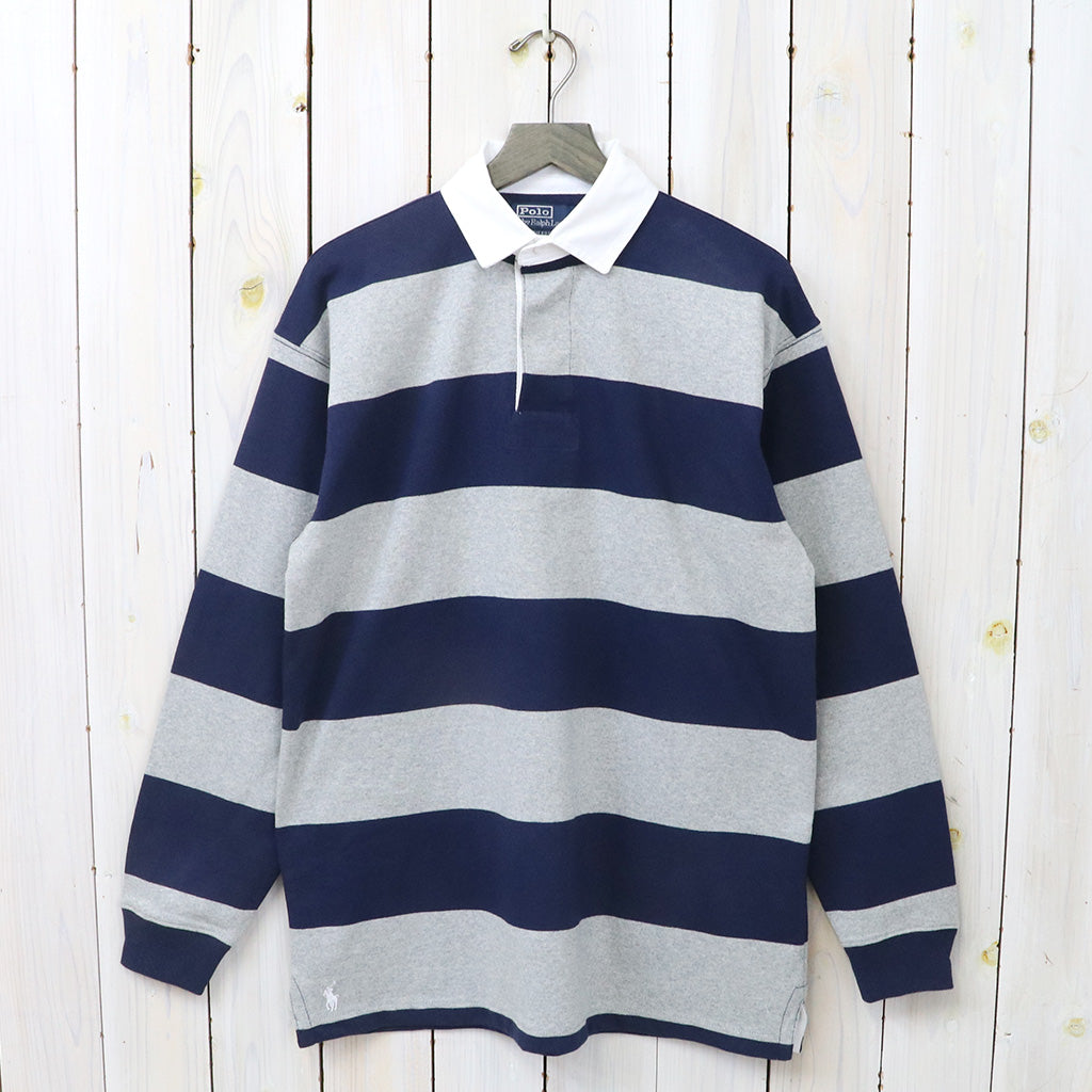 POLO RALPH LAUREN『ビックフィット ストライプド ジャージー ラグビーシャツ』(NAVY/GREY)