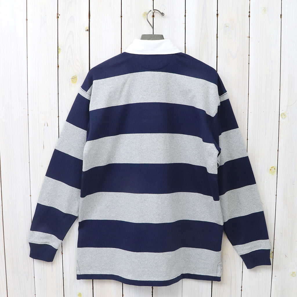 POLO RALPH LAUREN『ビックフィット ストライプド ジャージー ラグビーシャツ』(NAVY/GREY)