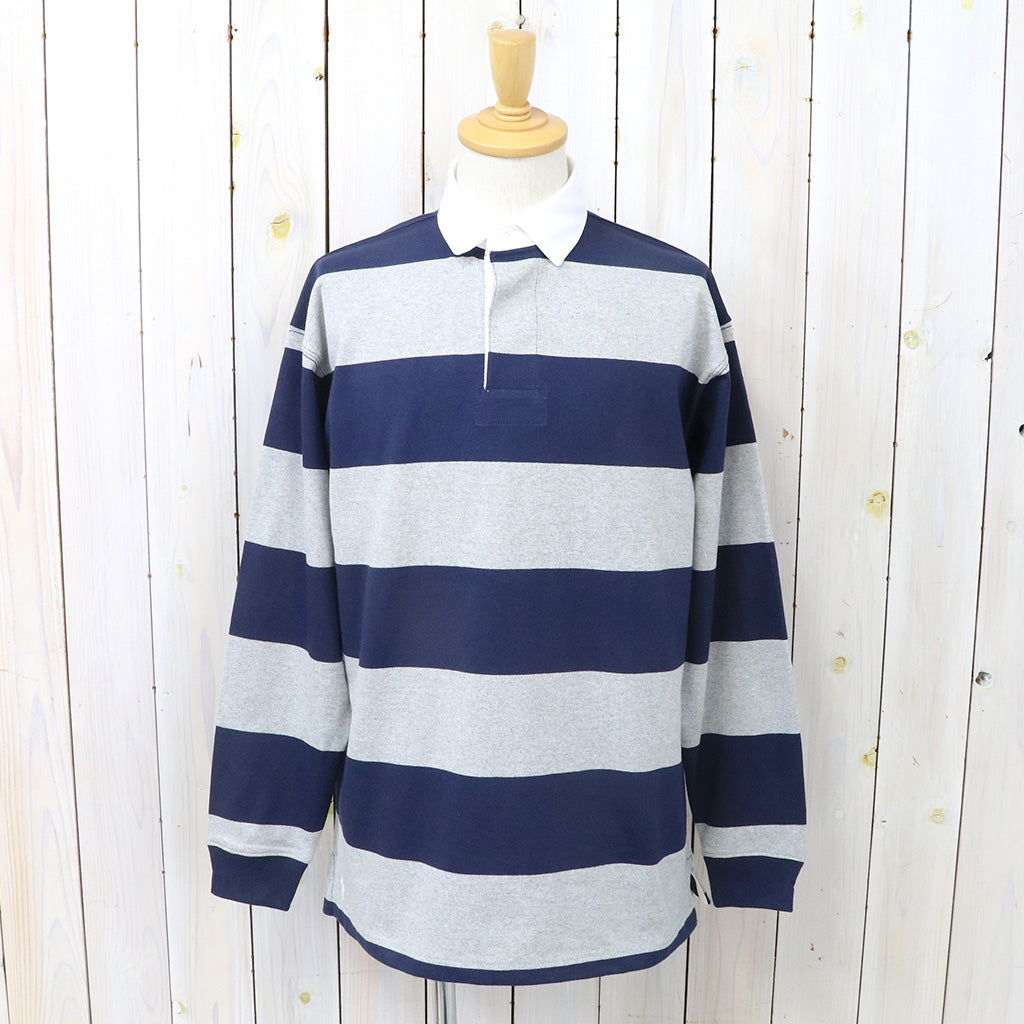 POLO RALPH LAUREN『ビックフィット ストライプド ジャージー ラグビーシャツ』(NAVY/GREY)