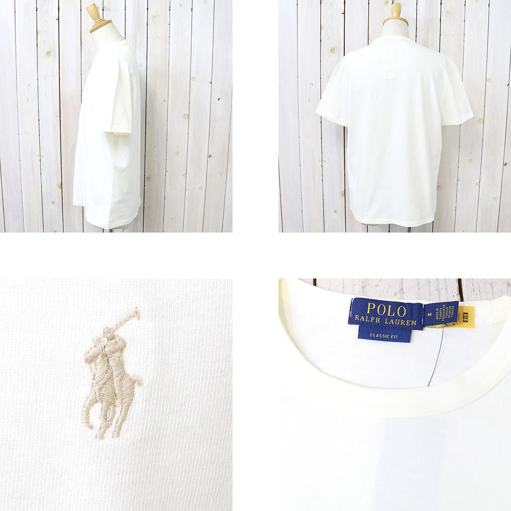 POLO RALPH LAUREN : クラシックフィットミディアムウェイト Tシャツ (NATURAL)