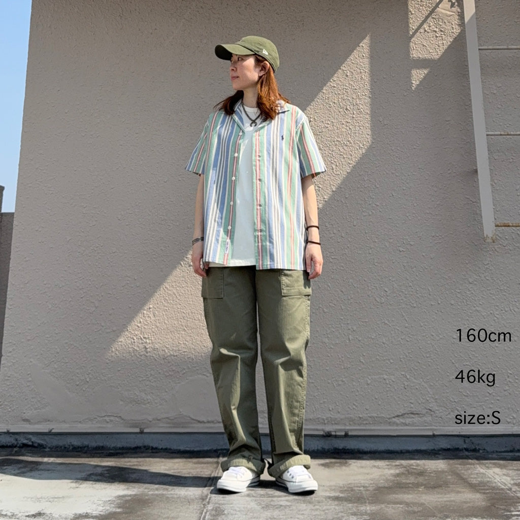 POLO RALPH LAUREN : クラシック フィット ストライプド シャンブレー キャンプ シャツ (BLUE)