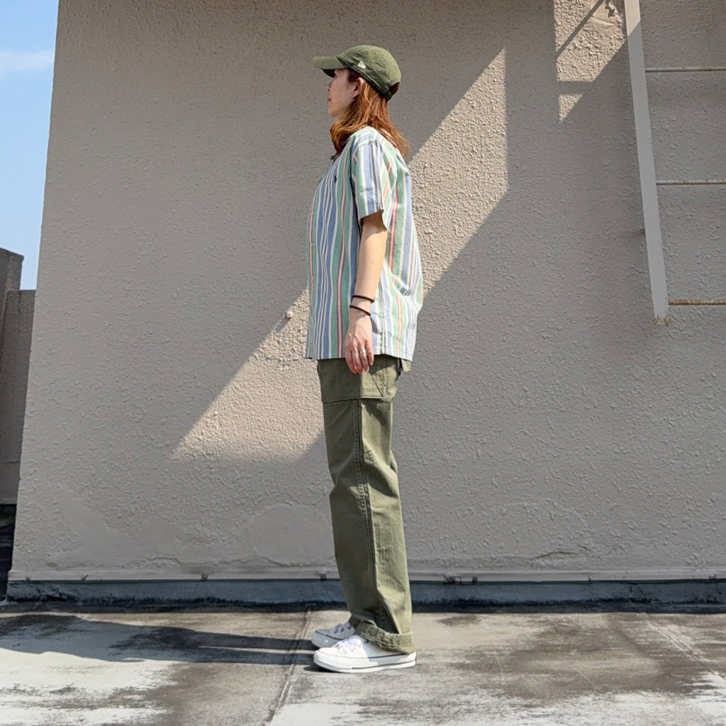POLO RALPH LAUREN : クラシック フィット ストライプド シャンブレー キャンプ シャツ (BLUE)