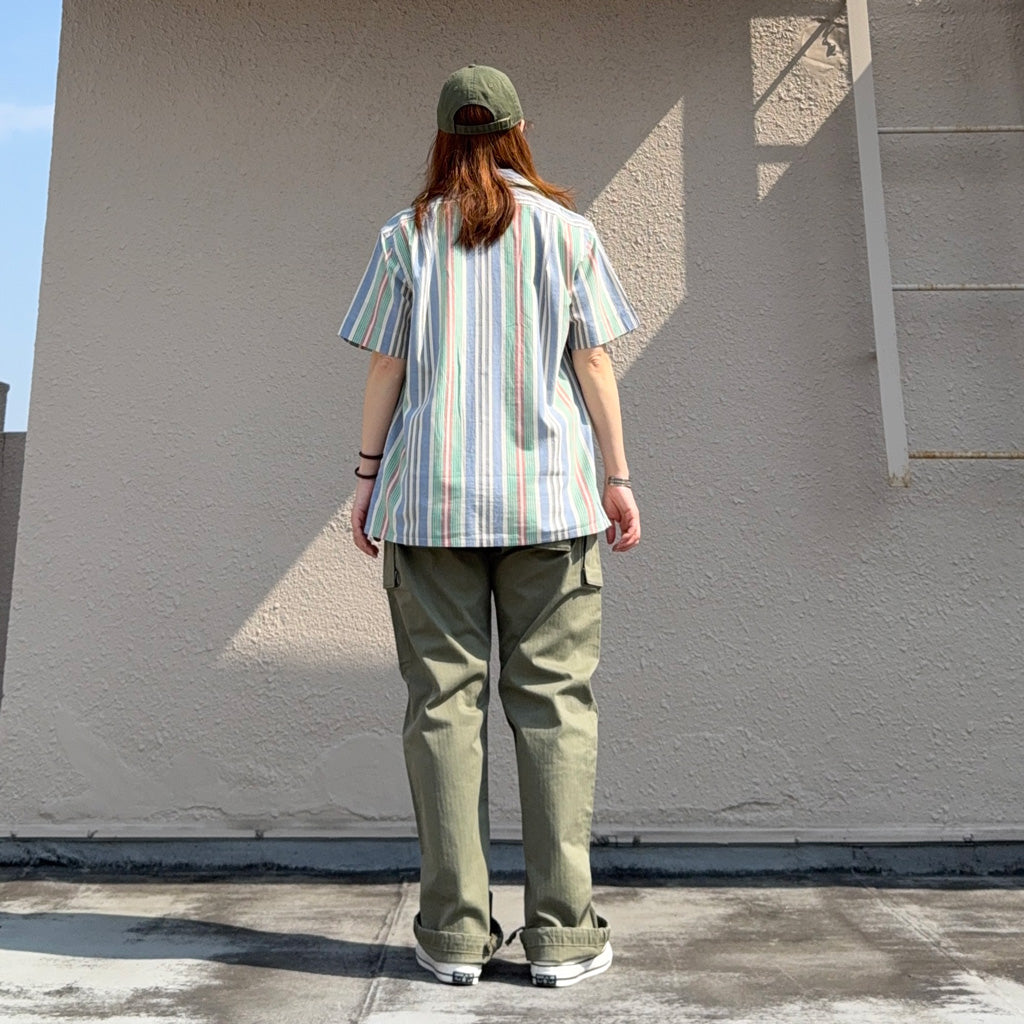 POLO RALPH LAUREN : クラシック フィット ストライプド シャンブレー キャンプ シャツ (BLUE)