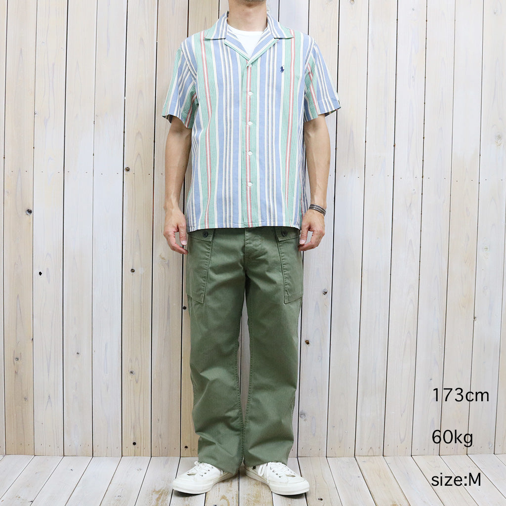 POLO RALPH LAUREN : クラシック フィット ストライプド シャンブレー キャンプ シャツ (BLUE)