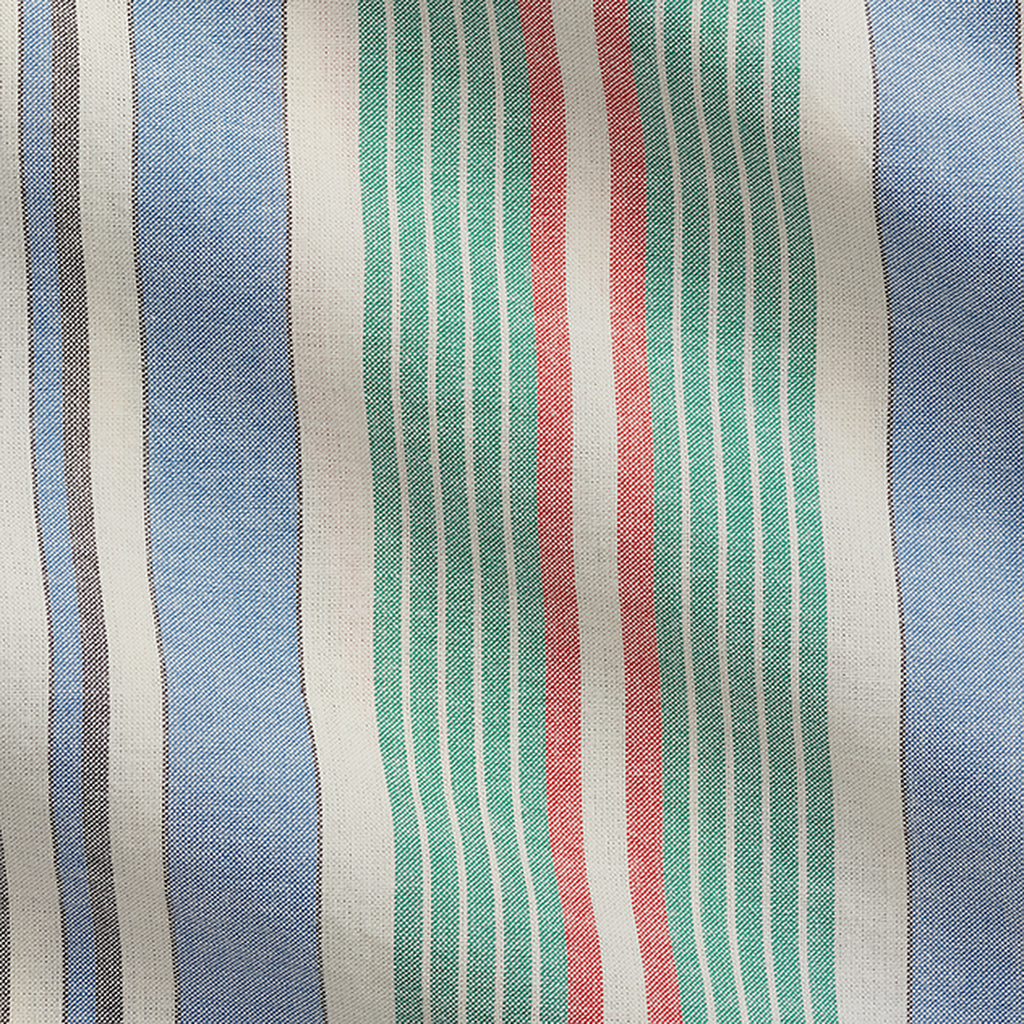 POLO RALPH LAUREN : クラシック フィット ストライプド シャンブレー キャンプ シャツ (BLUE)