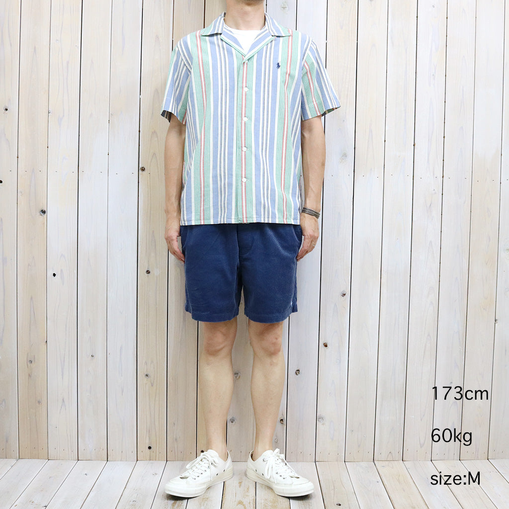 POLO RALPH LAUREN : クラシック フィット ストライプド シャンブレー キャンプ シャツ (BLUE)