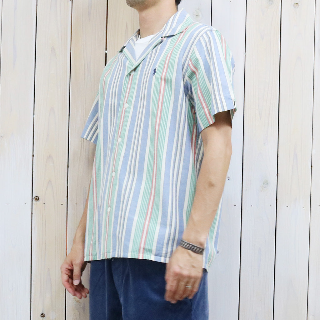 POLO RALPH LAUREN : クラシック フィット ストライプド シャンブレー キャンプ シャツ (BLUE)