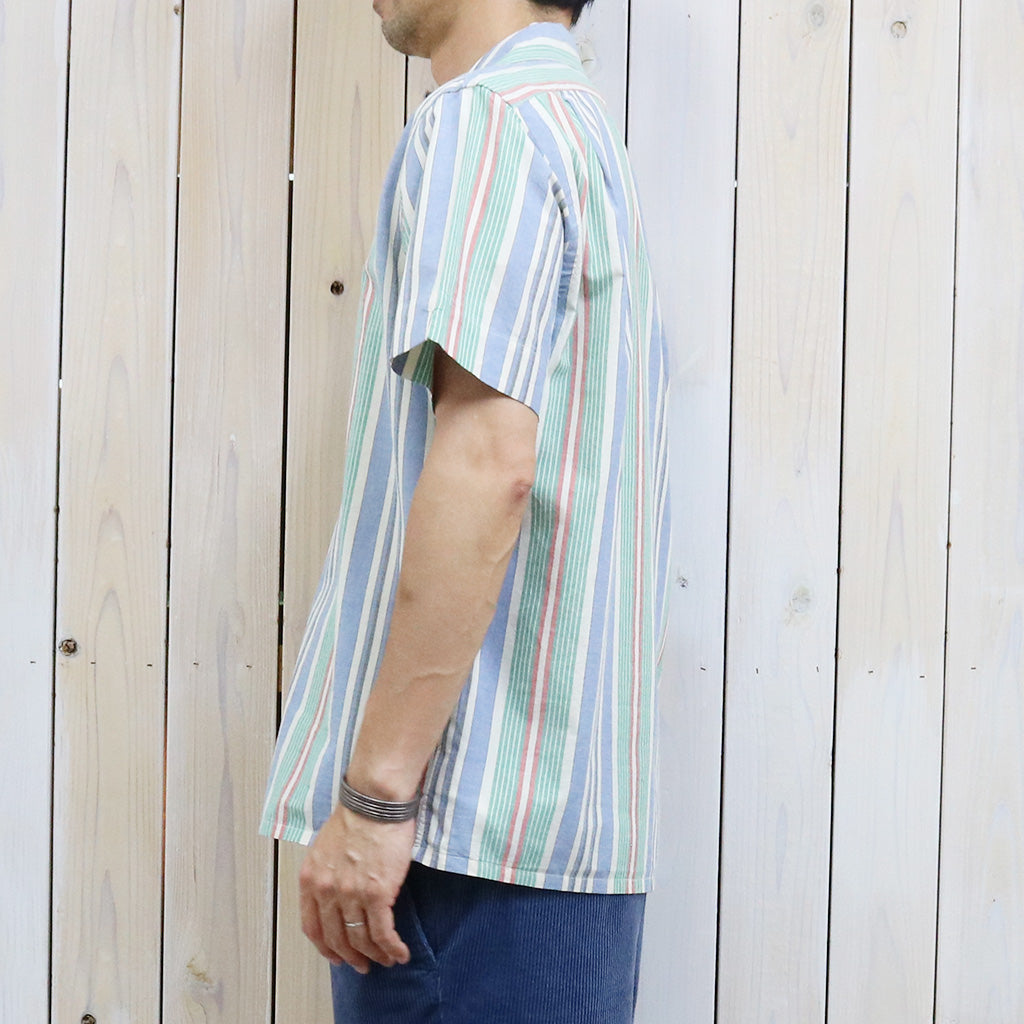 POLO RALPH LAUREN : クラシック フィット ストライプド シャンブレー キャンプ シャツ (BLUE)