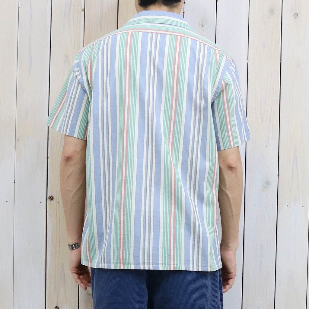 POLO RALPH LAUREN : クラシック フィット ストライプド シャンブレー キャンプ シャツ (BLUE)