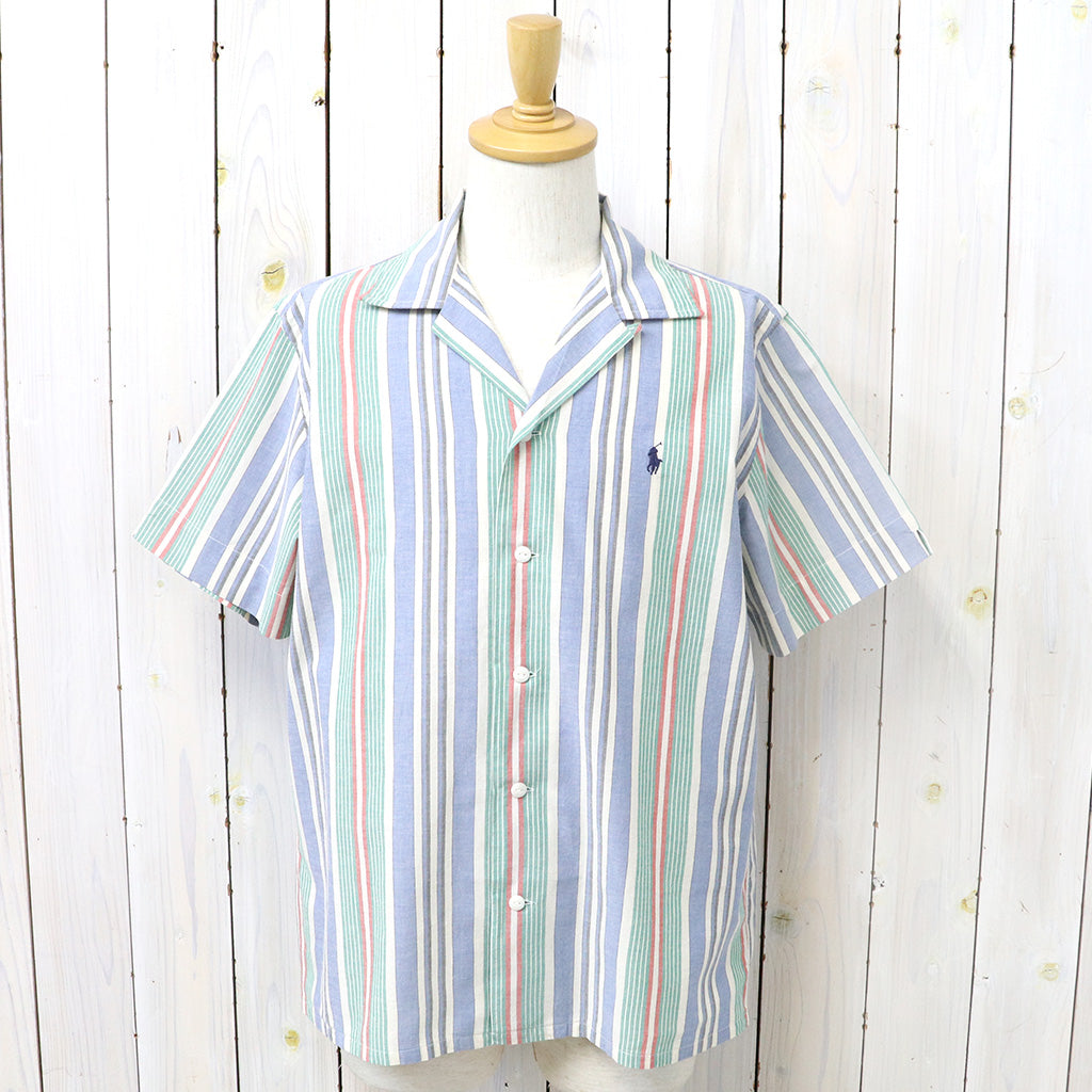 POLO RALPH LAUREN : クラシック フィット ストライプド シャンブレー キャンプ シャツ (BLUE)
