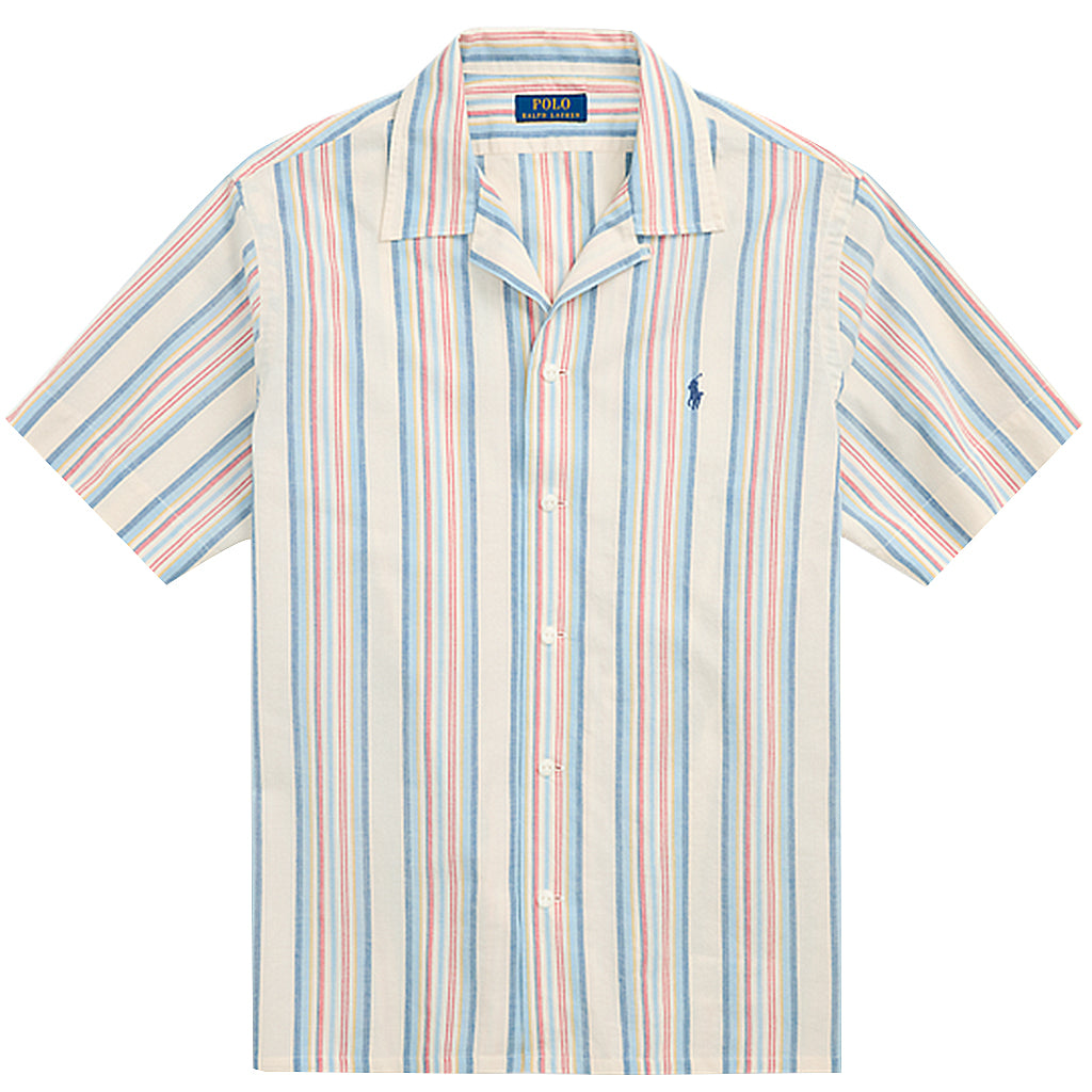 POLO RALPH LAUREN『クラシック フィット ストライプド シャンブレー キャンプ シャツ』(NATURAL)