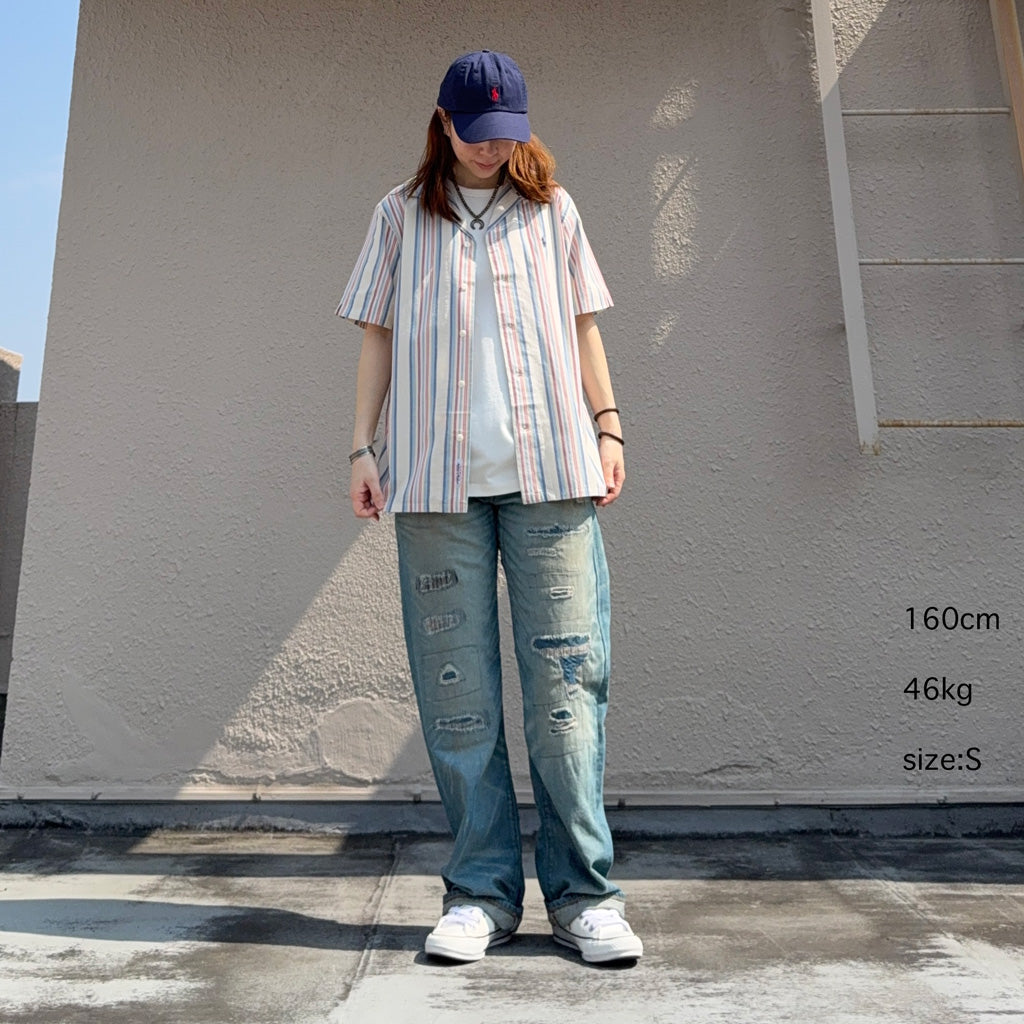 POLO RALPH LAUREN『クラシック フィット ストライプド シャンブレー キャンプ シャツ』(NATURAL)