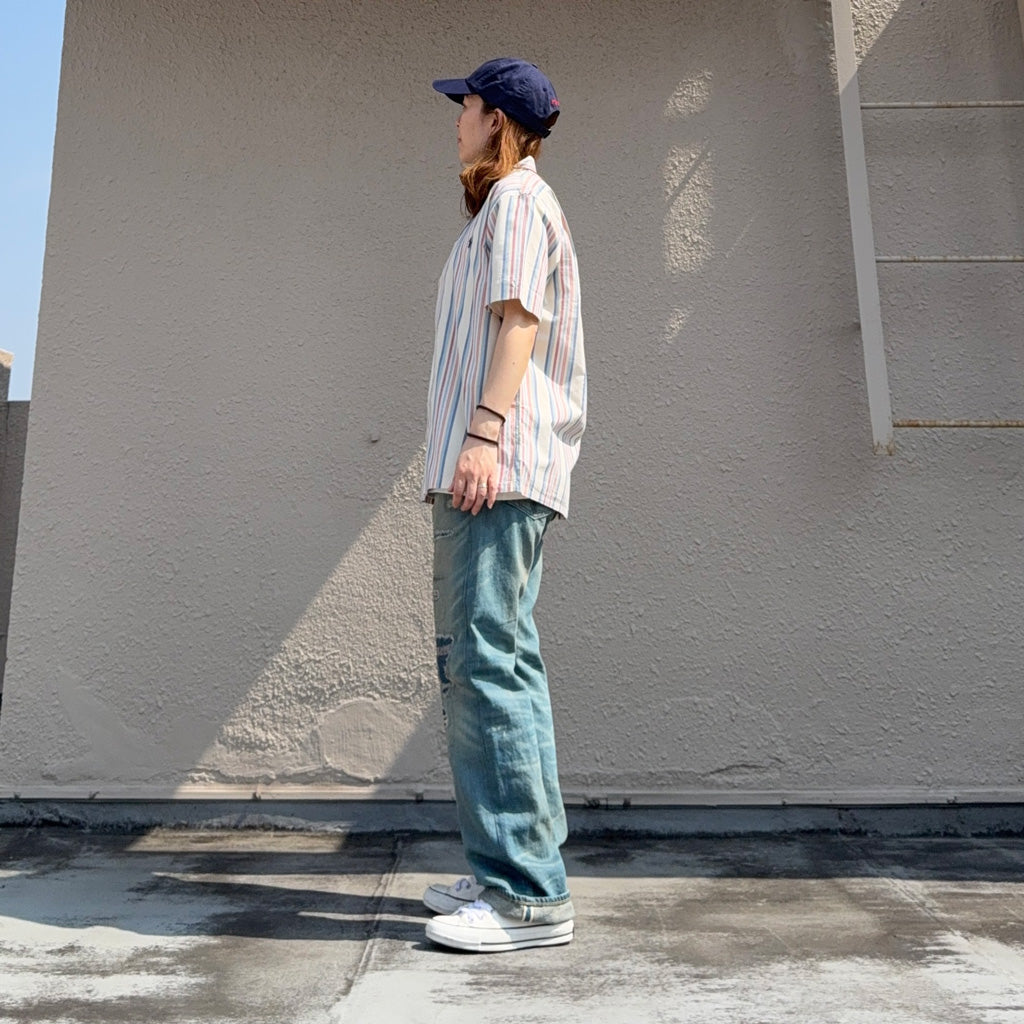 POLO RALPH LAUREN『クラシック フィット ストライプド シャンブレー キャンプ シャツ』(NATURAL)