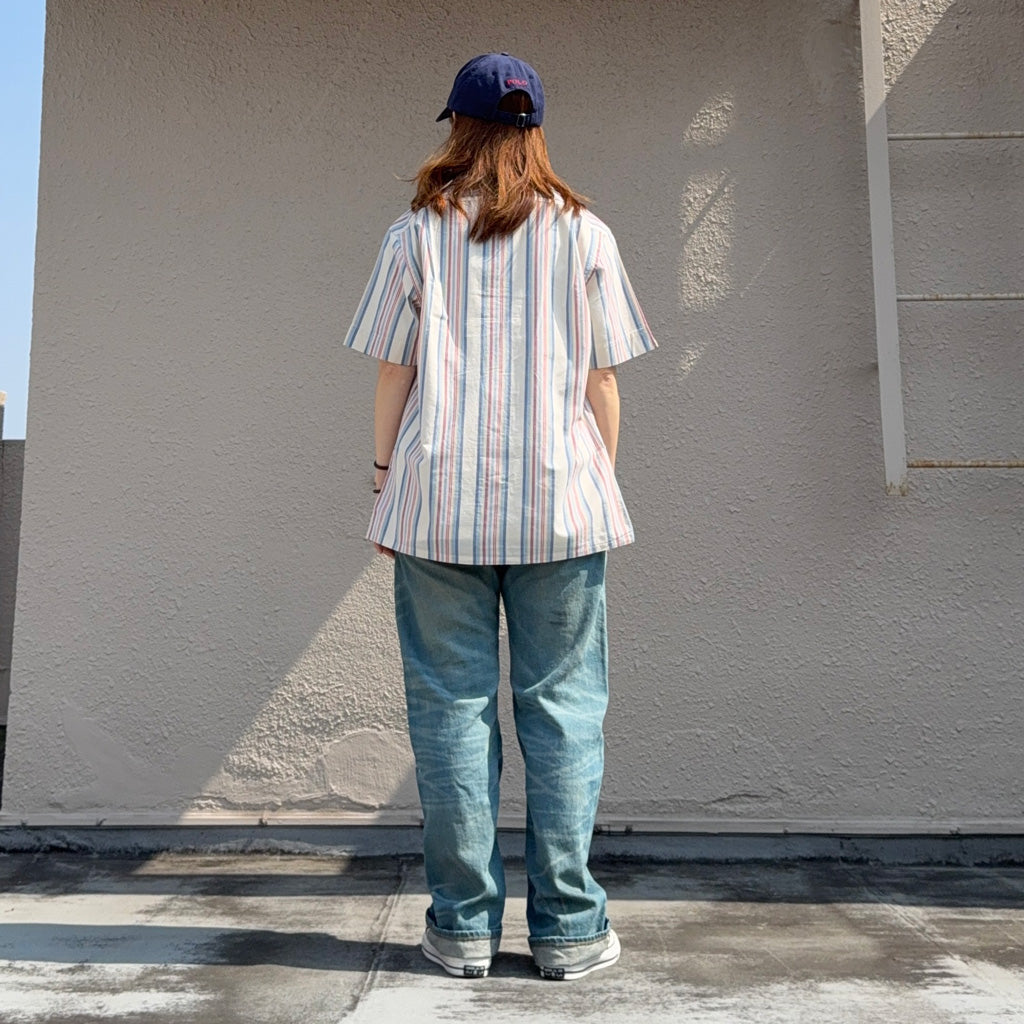 POLO RALPH LAUREN『クラシック フィット ストライプド シャンブレー キャンプ シャツ』(NATURAL)