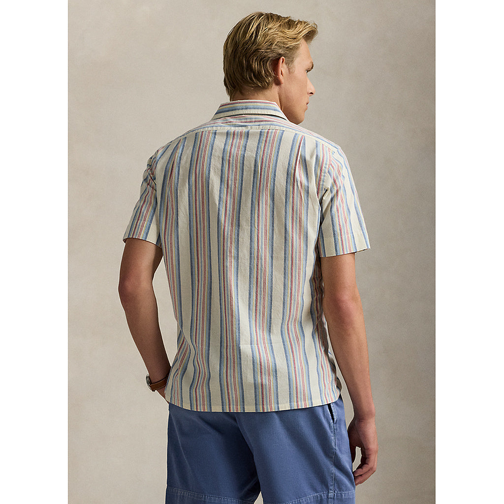 POLO RALPH LAUREN『クラシック フィット ストライプド シャンブレー キャンプ シャツ』(NATURAL)