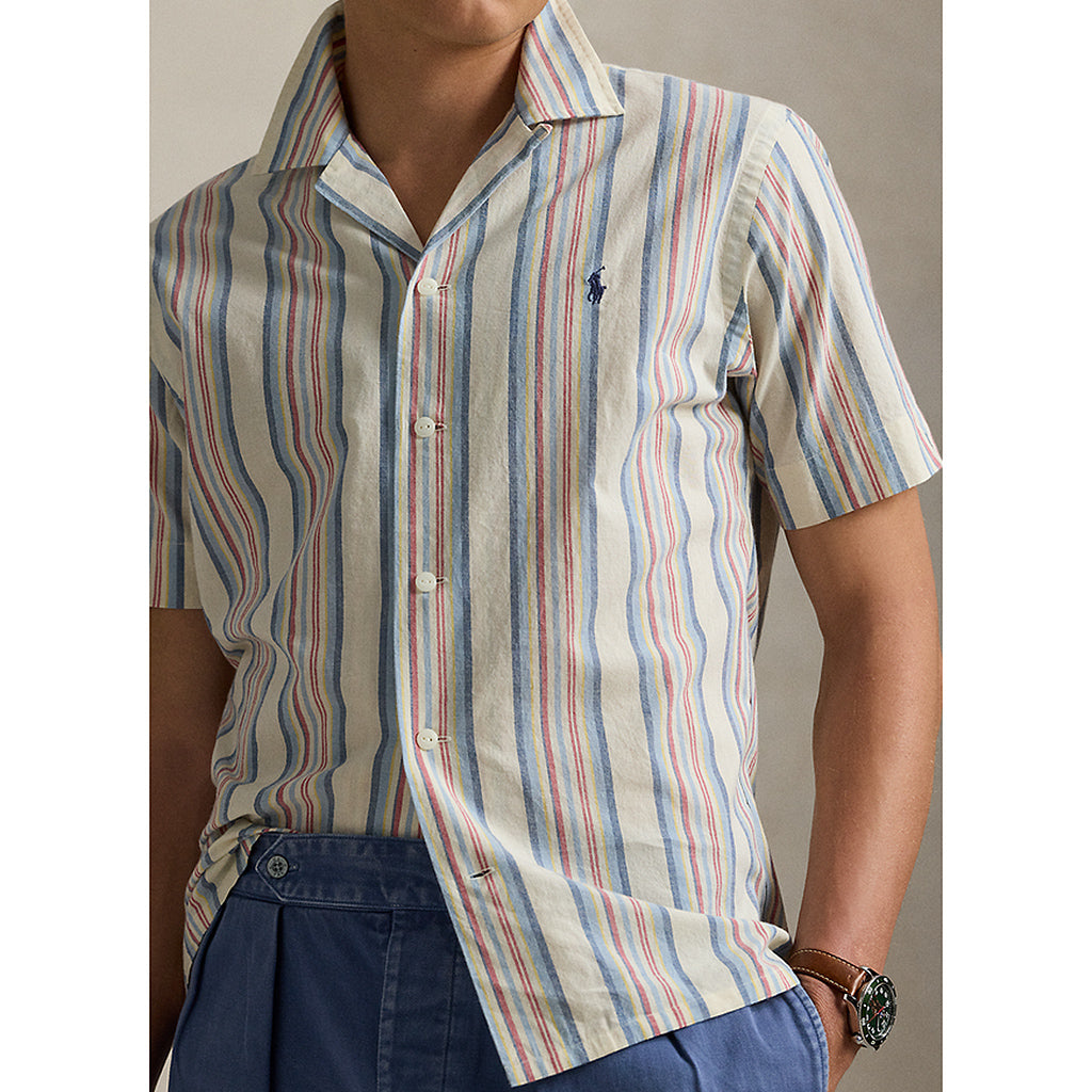 POLO RALPH LAUREN『クラシック フィット ストライプド シャンブレー キャンプ シャツ』(NATURAL)
