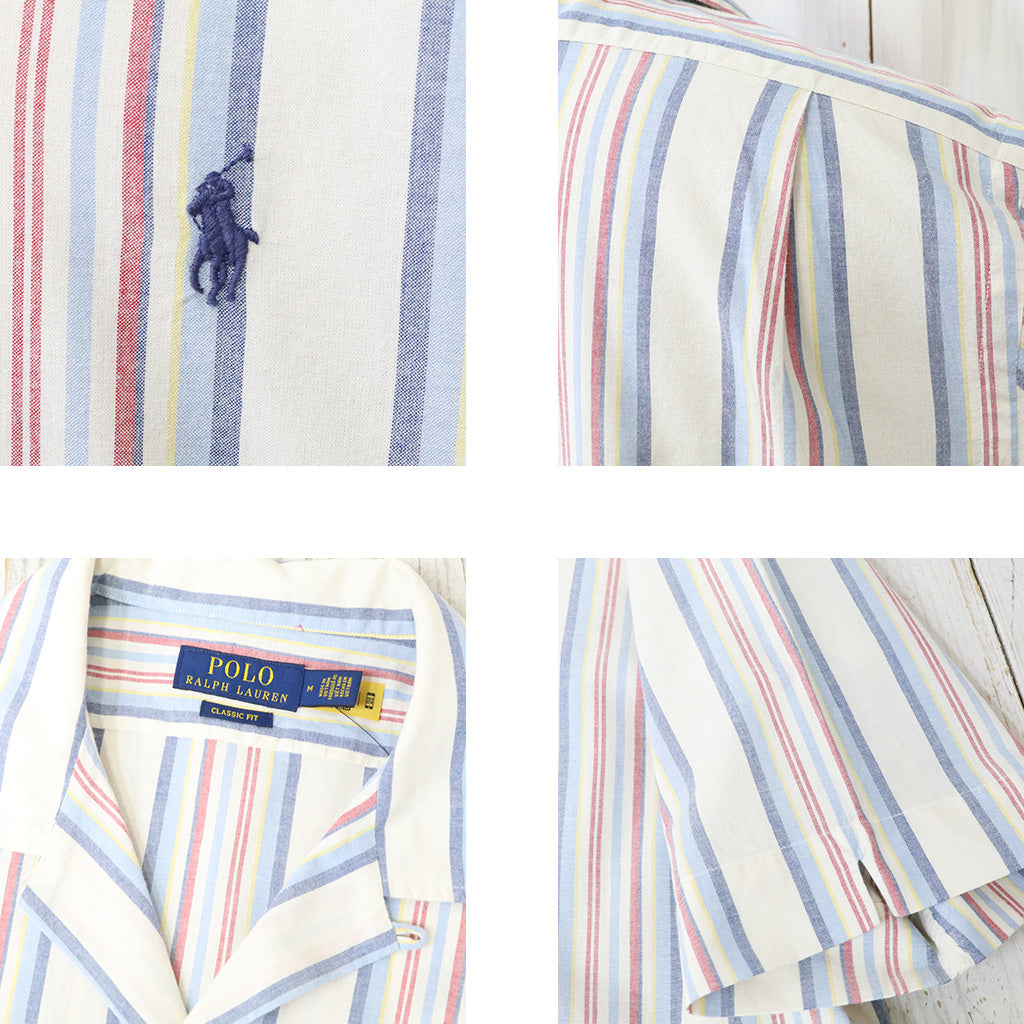 POLO RALPH LAUREN『クラシック フィット ストライプド シャンブレー キャンプ シャツ』(NATURAL)