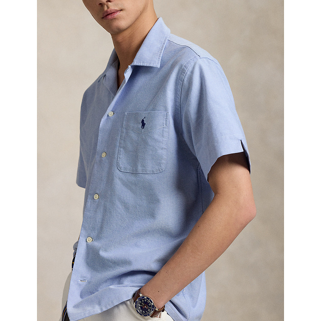 POLO RALPH LAUREN : クラシック フィット オックスフォード キャンプ シャツ (BLUE)