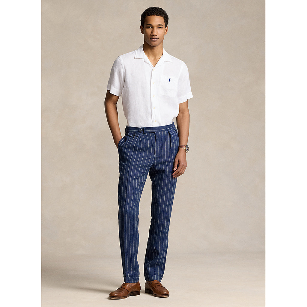 POLO RALPH LAUREN : クラシックフィット リネン キャンプシャツ (WHITE)