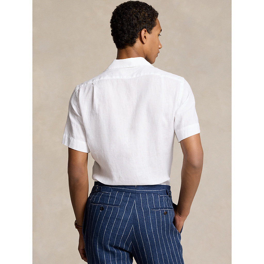POLO RALPH LAUREN : クラシックフィット リネン キャンプシャツ (WHITE)