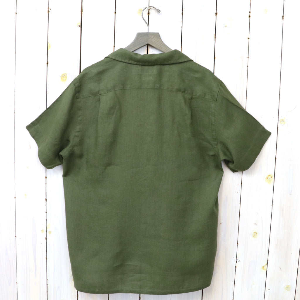 POLO RALPH LAUREN : クラシックフィット リネン キャンプシャツ(DARK GREEN)