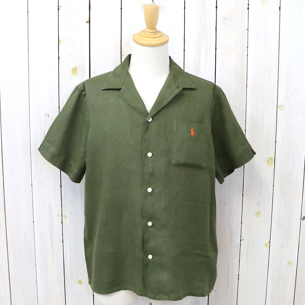POLO RALPH LAUREN : クラシックフィット リネン キャンプシャツ(DARK GREEN)