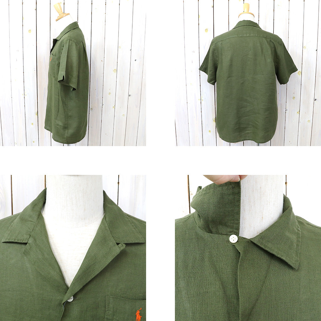 POLO RALPH LAUREN : クラシックフィット リネン キャンプシャツ(DARK GREEN)