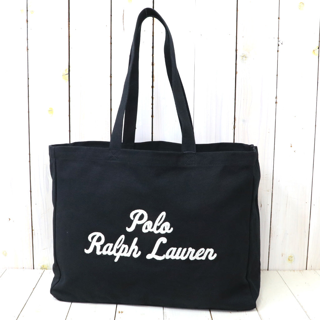 POLO RALPH LAUREN : エンブロイダリー キャンバス トート (BLACK)