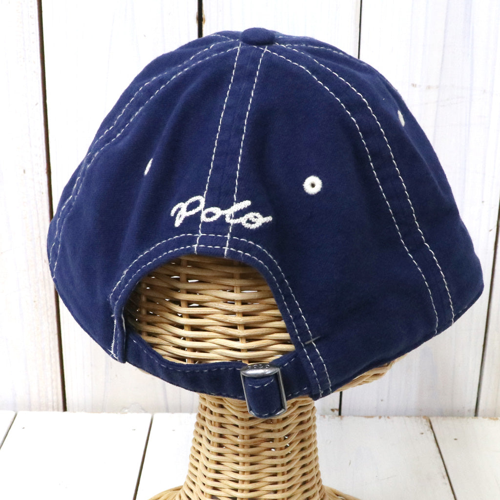 POLO RALPH LAUREN : CHAMOIS ”P” AUTHENTIC BASEBALL CAP (NEWPORT NAVY)