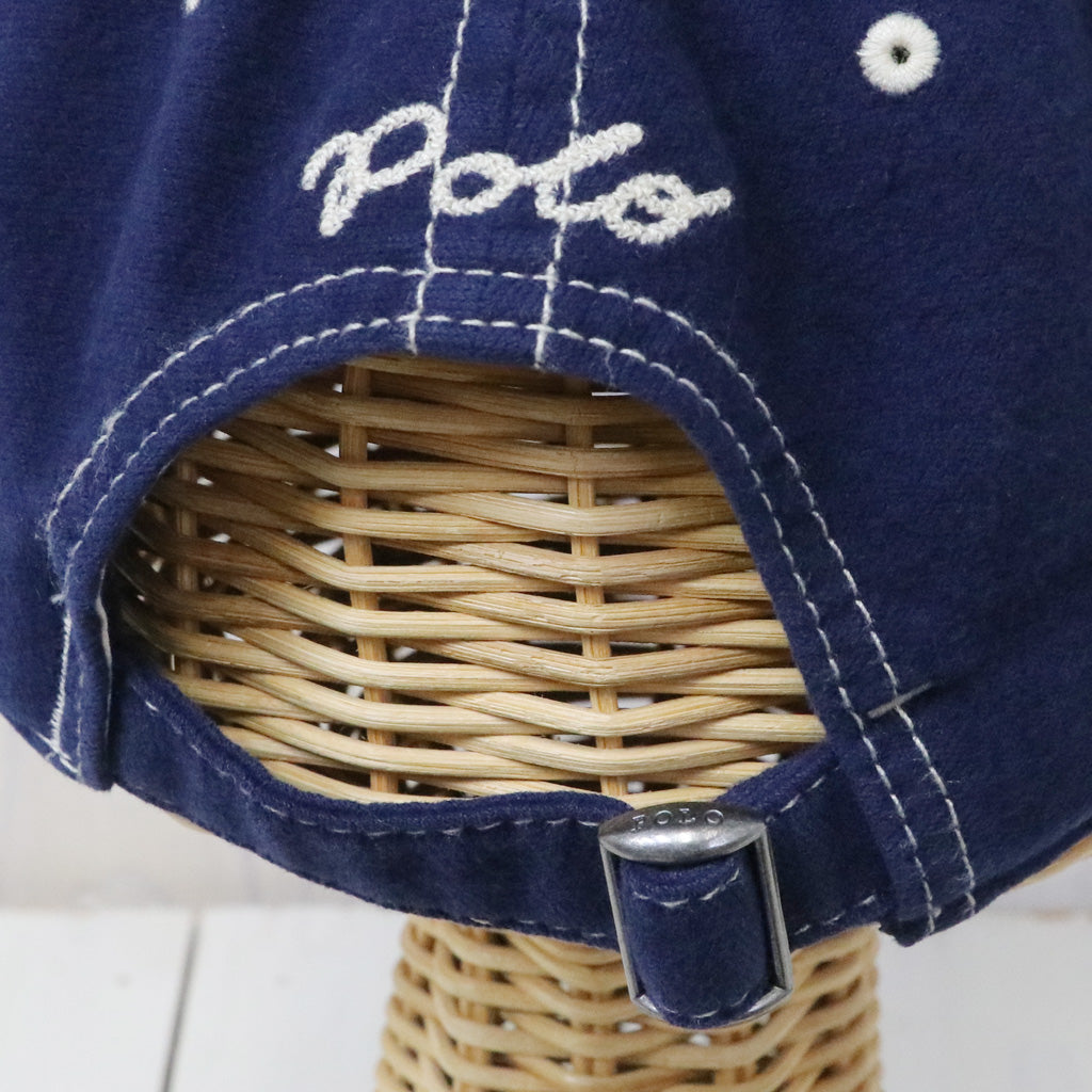 POLO RALPH LAUREN : CHAMOIS ”P” AUTHENTIC BASEBALL CAP (NEWPORT NAVY)