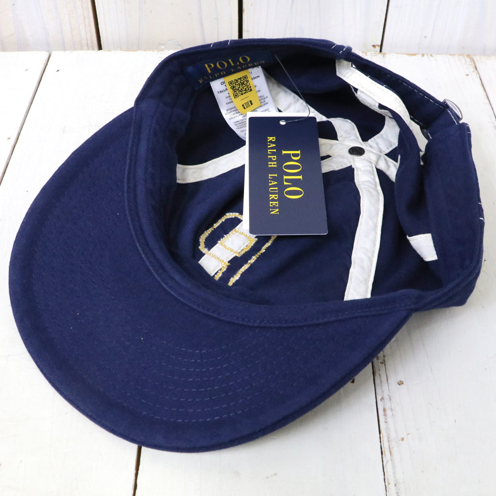 POLO RALPH LAUREN : CHAMOIS ”P” AUTHENTIC BASEBALL CAP (NEWPORT NAVY)