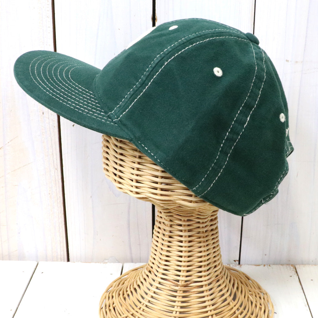 POLO RALPH LAUREN : CHAMOIS ”P” AUTHENTIC BASEBALL CAP (COLLEGE GREEN)
