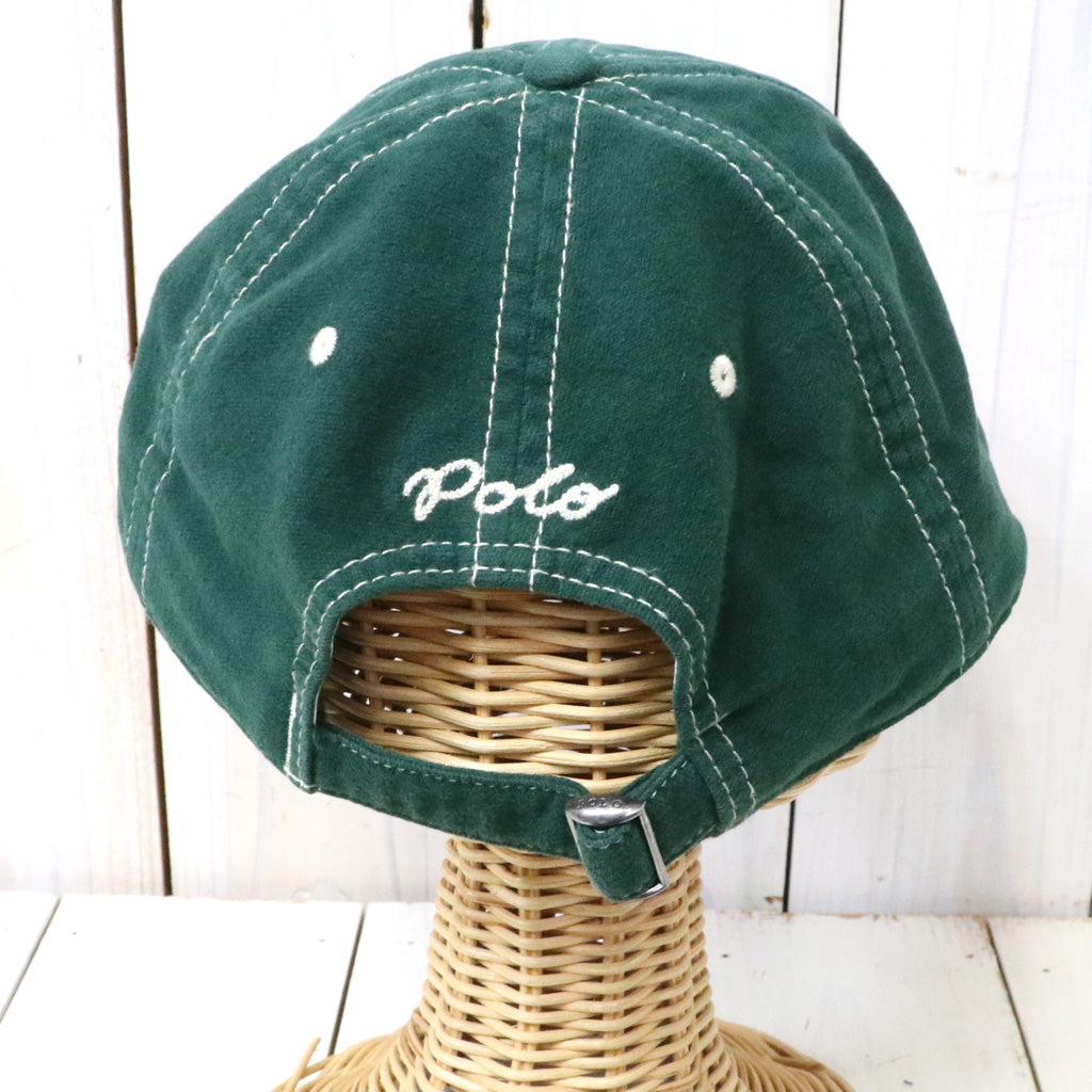 POLO RALPH LAUREN : CHAMOIS ”P” AUTHENTIC BASEBALL CAP (COLLEGE GREEN)