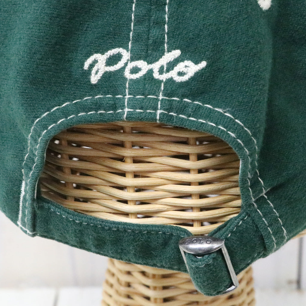 POLO RALPH LAUREN : CHAMOIS ”P” AUTHENTIC BASEBALL CAP (COLLEGE GREEN)