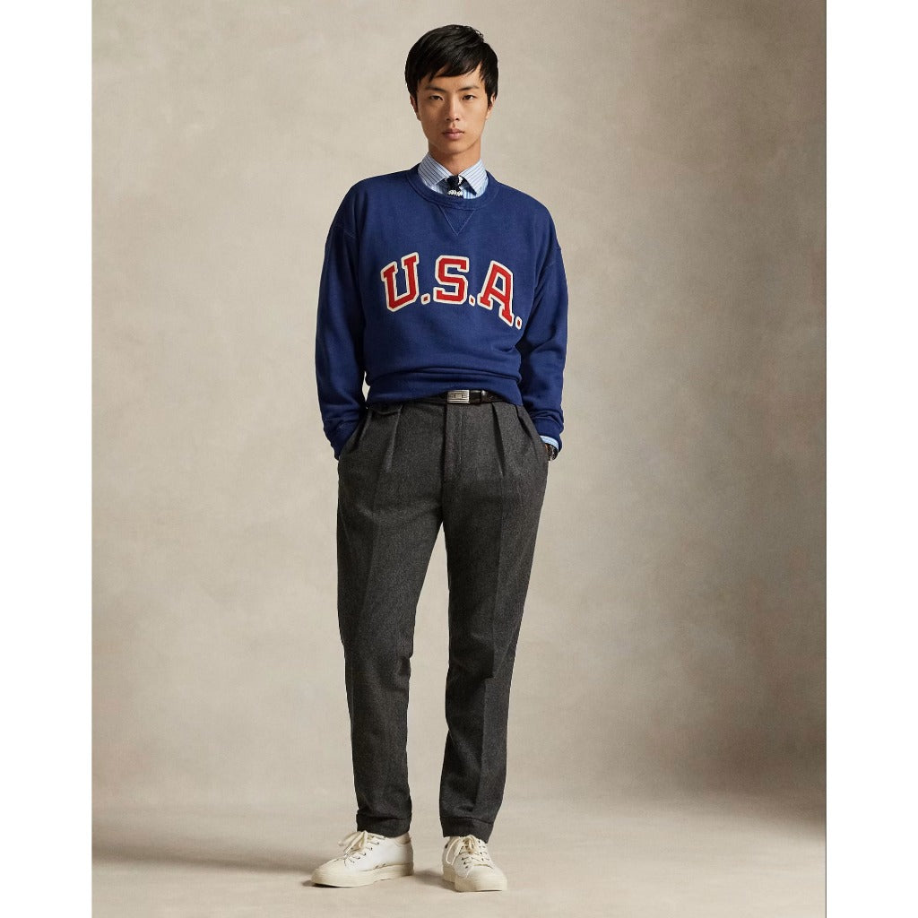 POLO RALPH LAUREN : VINTAGE FIT USA CREW NECK SWEAT (DARK COBALT)