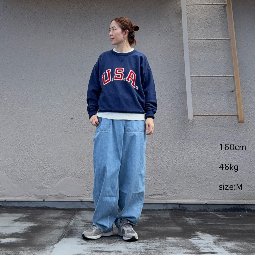 POLO RALPH LAUREN : VINTAGE FIT USA CREW NECK SWEAT (DARK COBALT)