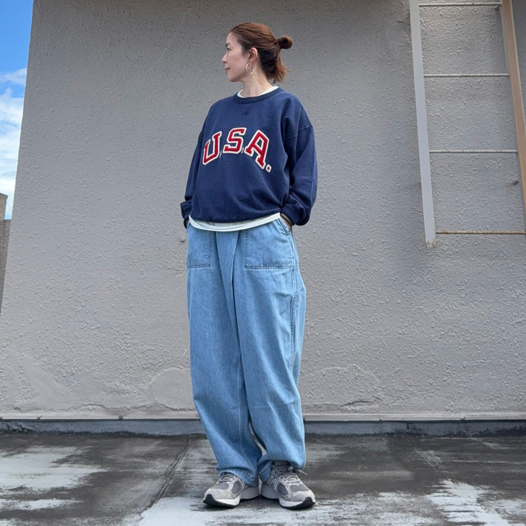 POLO RALPH LAUREN : VINTAGE FIT USA CREW NECK SWEAT (DARK COBALT)