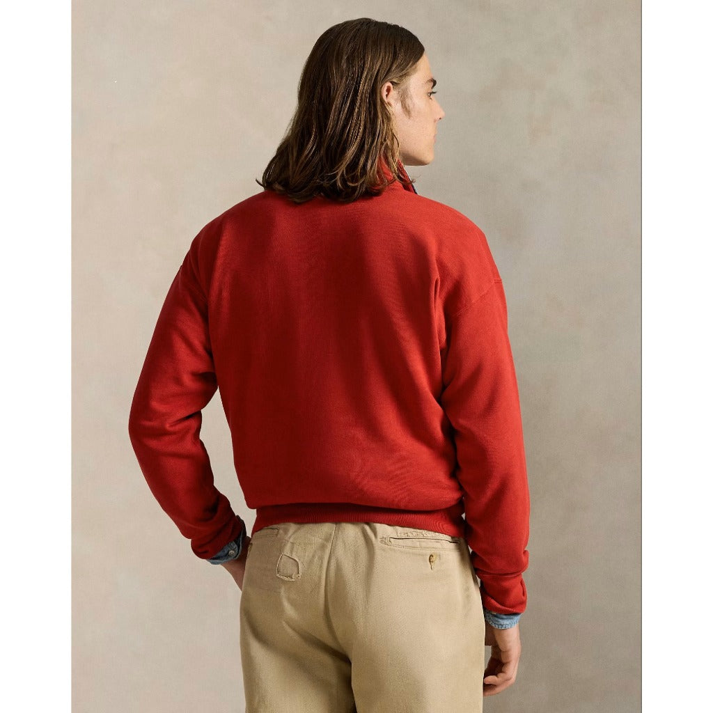 POLO RALPH LAUREN : VINTAGE FIT USA HALF ZIP SWEAT (RED)