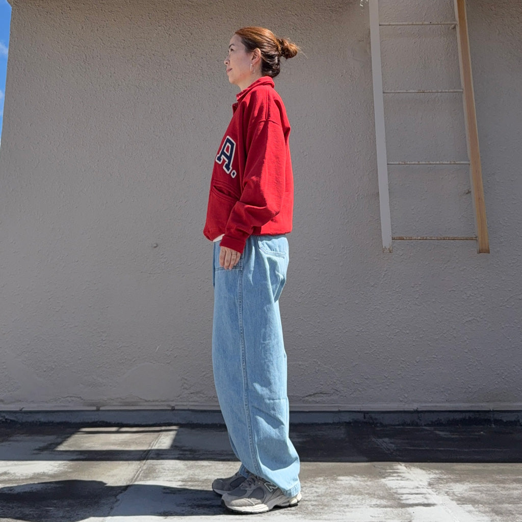 POLO RALPH LAUREN : VINTAGE FIT USA HALF ZIP SWEAT (RED)