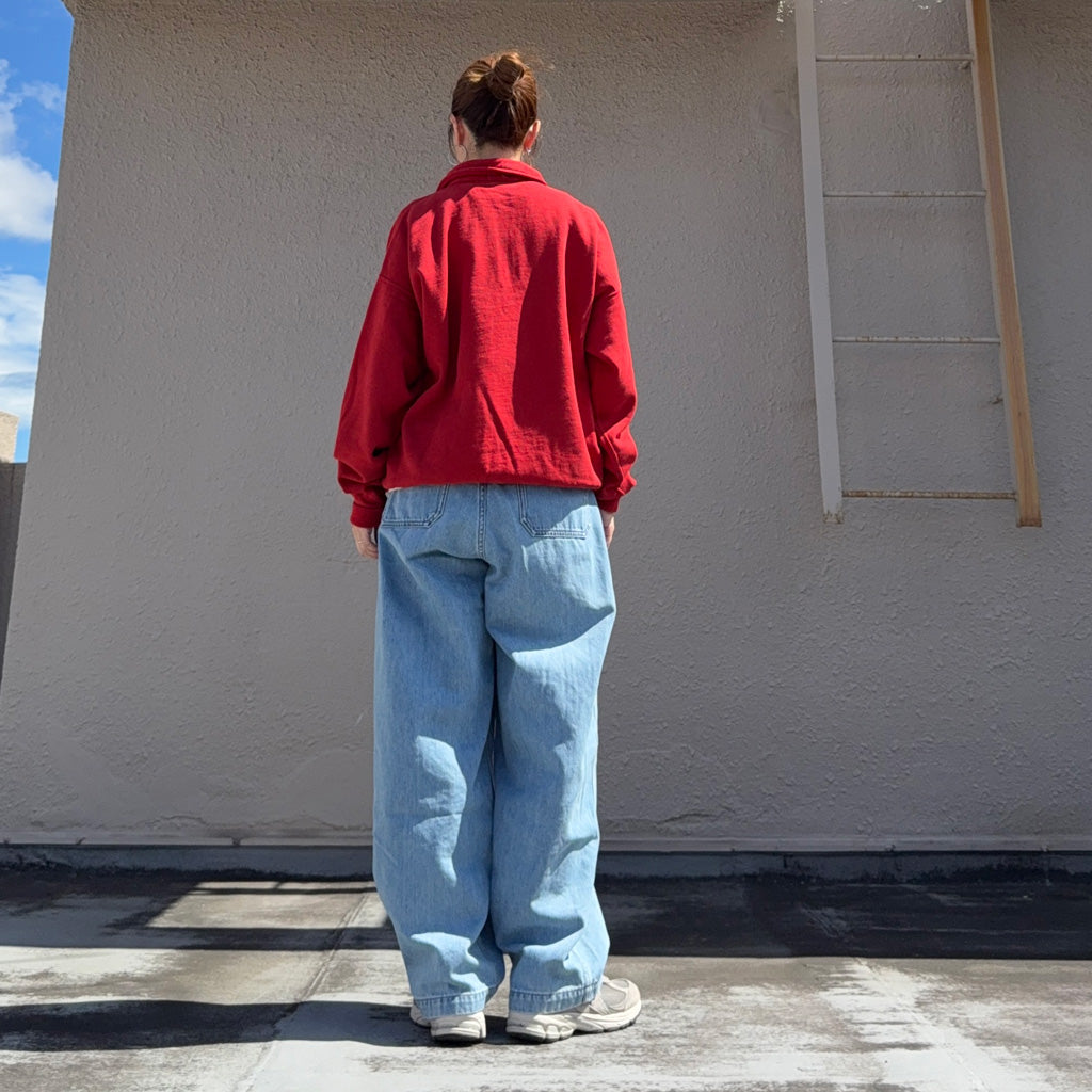 POLO RALPH LAUREN : VINTAGE FIT USA HALF ZIP SWEAT (RED)
