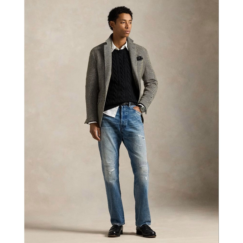 POLO RALPH LAUREN : ケーブルニット コットン セーター (POLO BLACK)