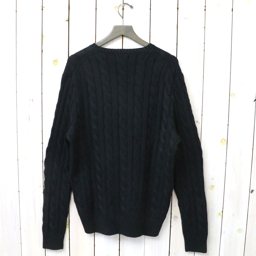 POLO RALPH LAUREN : ケーブルニット コットン セーター (POLO BLACK)