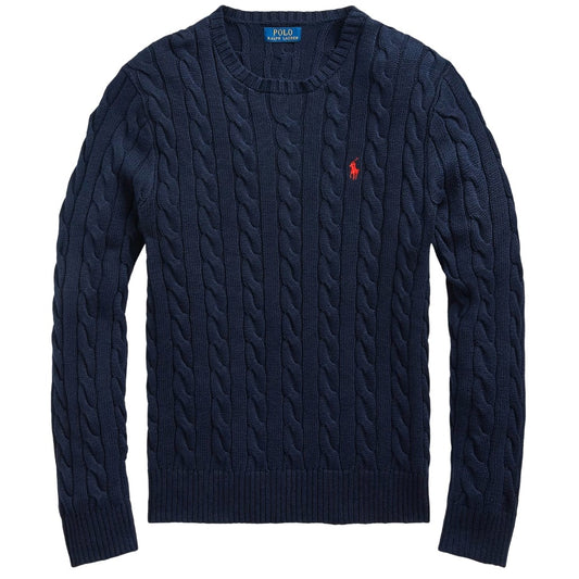 POLO RALPH LAUREN : ケーブルニット コットン セーター (HUNTER NAVY)