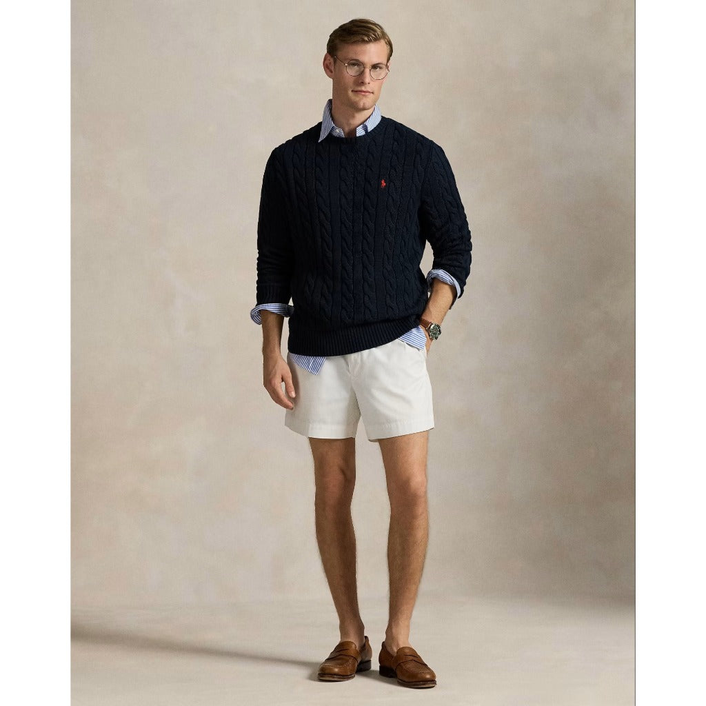 POLO RALPH LAUREN : ケーブルニット コットン セーター (HUNTER NAVY)