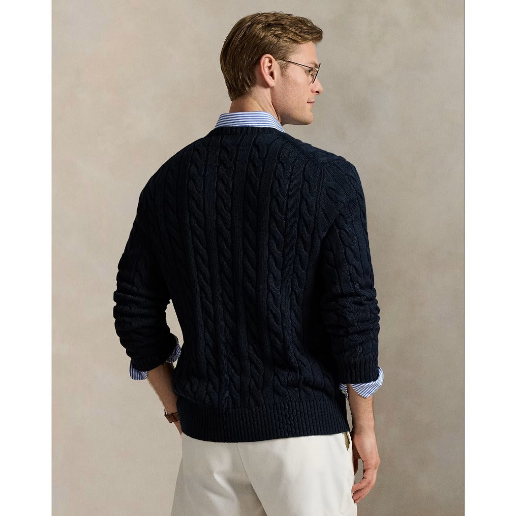 POLO RALPH LAUREN : ケーブルニット コットン セーター (HUNTER NAVY)