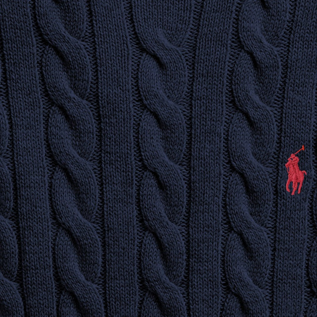 POLO RALPH LAUREN : ケーブルニット コットン セーター (HUNTER NAVY)