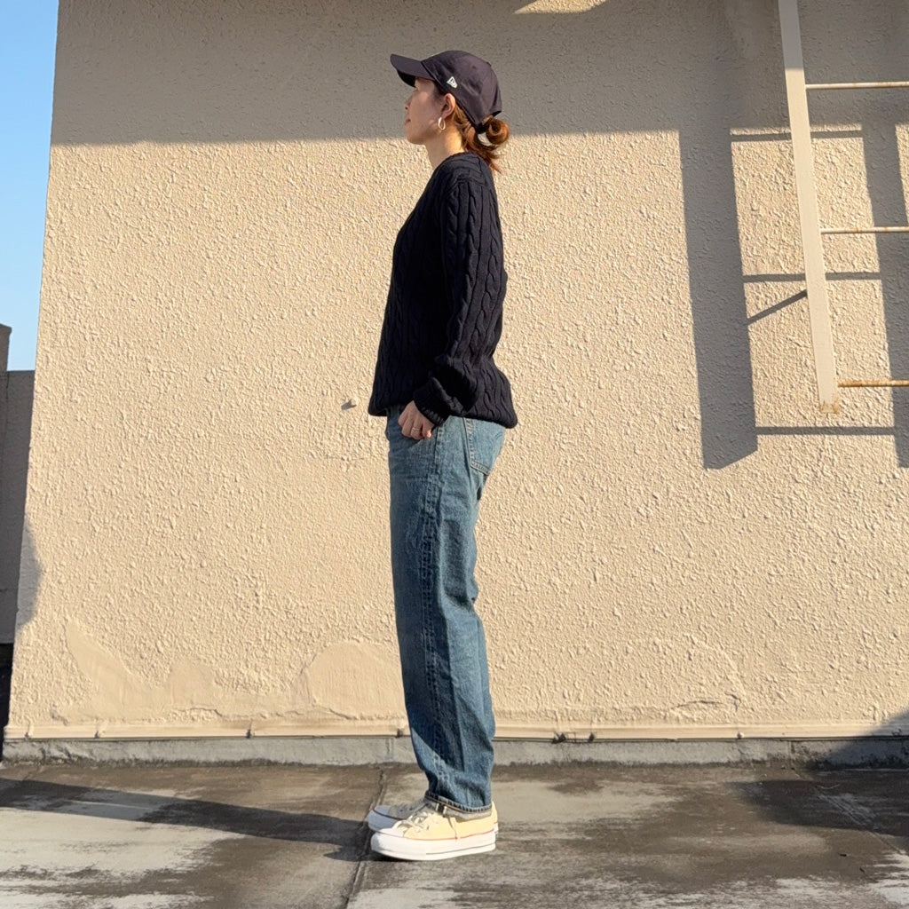 POLO RALPH LAUREN : ケーブルニット コットン セーター (HUNTER NAVY)