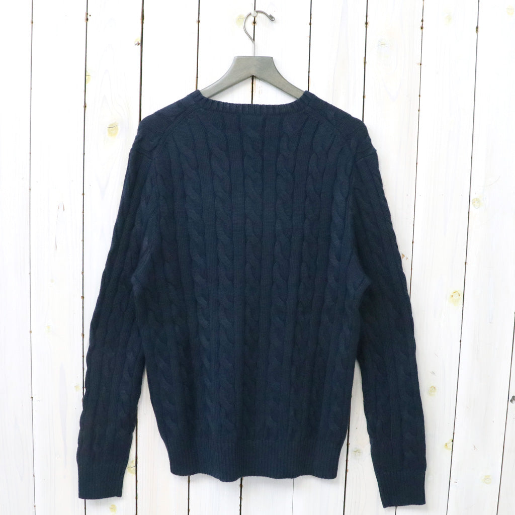 POLO RALPH LAUREN : ケーブルニット コットン セーター (HUNTER NAVY)